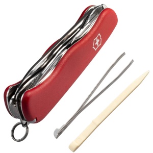 Victorinox - briceag mic Forester, 12 functii - argintiu rosu - Img 11