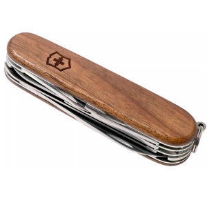Victorinox - briceag pliabil Huntsman maner lemn, 13 functii - argintiu maro - Img 8