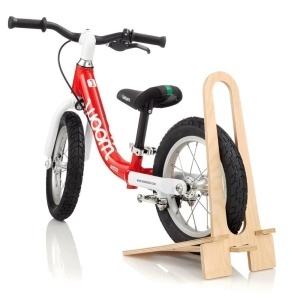 Woom - suport bicicleta pe podea tip Rastel lemn pentru biciclete Woom 1,2,3 - maro deschis lemn - Img 4