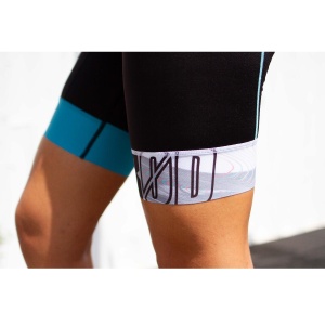 Z3R0D - Costum triatlon fara maneci femei START TTSUIT trisuit - negru albastru gri noisy glitch - Img 7