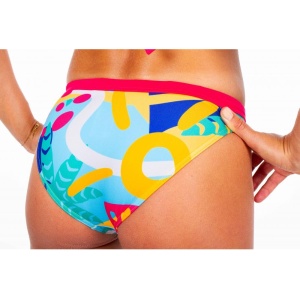 Z3R0D - slip Costum baie femei two pieces - rosu galben albastru Expressive Resort - Img 4