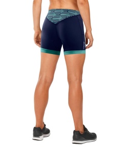 2XU - Pantaloni sport pentru femei - Tri Short Active W - negru turcoaz - Img 2