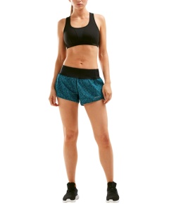 2XU - Short alergare XVENT Free Short 3" W - Rain Spot- Ocean Teal