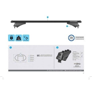 Bare transversale Menabo Tiger Black XL pentru Kia Sorento (UM) 2014-2018 - Img 8