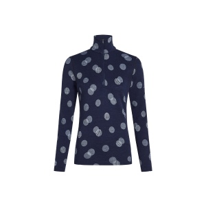 Bluza Dama Icebreaker Merino 260 Vertex Thermal Half Zip Falling Flakes Midnight Navy/Snow