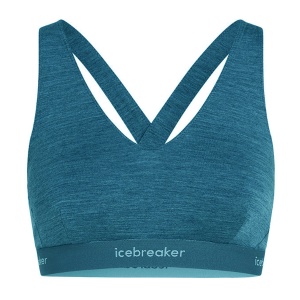 Bustiera Femei Icebreaker 125 Cool-Lite Sprite Racerback Bra Topaz - Img 2