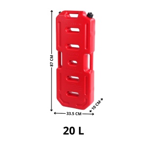 Canistră din plastic cu supapă de aerisire și furtun flexibil de turnare inclus, roșu, 20L, 33.5 x 10 x 87 cm, Emd4x4 - Img 4