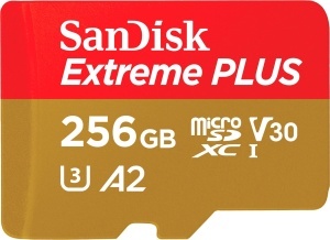 Card de memorie SanDisk Extreme PLUS microSDXC 256 GB, cu adaptor SD