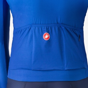 Castelli - tricou ciclism maneca lunga tailored fit cu protectie solara - Upf Long Sleeve Jersey - albastru azzurro - Img 4