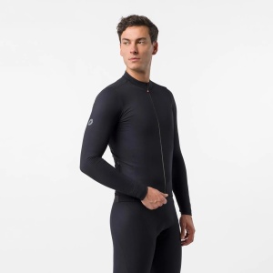 Castelli - tricou ciclism maneca lunga - Thermowoven LS Jersey - negru - 3XL