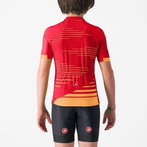 Castelli - tricou ciclism maneca scurta copii - Aero Kid Jersey - rosu | portocaliu - Img 2