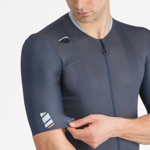 Castelli - tricou ciclism maneca scurta race fit - Unlimited Pro Jersey - 18-35 gr C - albastru | portocaliu - Img 3