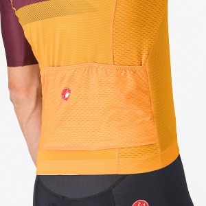 Castelli - tricou ciclism maneca scurta regular fit - Simbolo Jersey - portocaliu | bordo - Img 4
