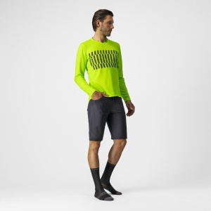 Castelli - tricou ciclism pentru barbati, maneca lunga Trail Tech LS Tee jersey - galben electric fluo lime negru - Img 6