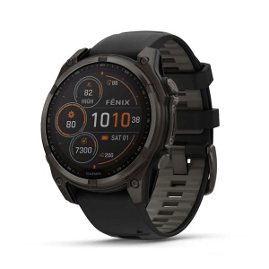 Ceas Garmin Fenix 8 Solar Saphire Titanium 47MM Carbon Grey/Black