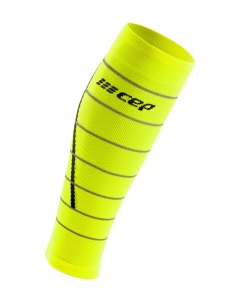 CEP - jambiere compresie - reflective calf sleeves W - neon yellow