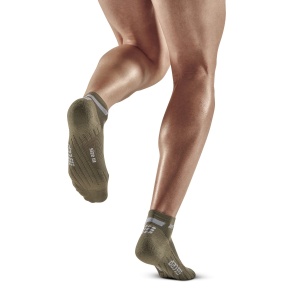 CEP - sosete compresie scurte barbati The Run Socks Low Cut - verde inchis maslina gri deschis - Img 4
