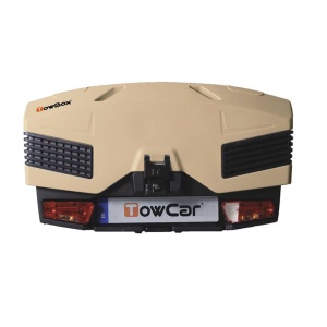 Cutie portbagaj pe carligul de remorcare TowBox Evo, Camel Bej - Img 2
