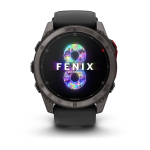 Garmin fenix 8 Pro – 51 mm, MicroLED | Sapphire, Titan DLC gri carbon cu curea din silicon neagră/Pebble Grey - Img 2