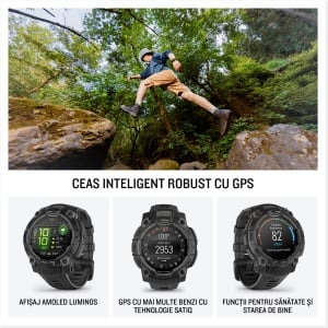 Garmin INSTINCT 3 - 45 mm AMOLED negru - smartwatch robust cu GPS - Img 8
