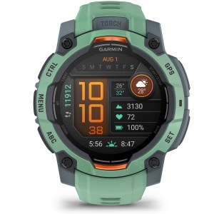Garmin INSTINCT 3 - 45 mm AMOLED verde Neo Tropic - smartwatch robust cu GPS