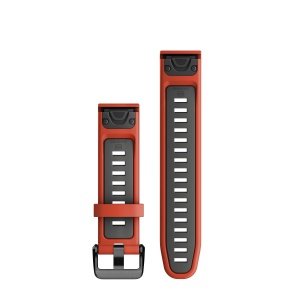 Garmin QuickFit 20 - curea silicon - rosu Flame|gri Graphite - Img 2