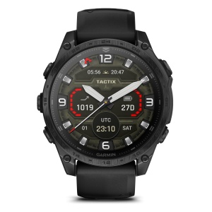 Garmin - Tactix 8 AMOLED 47mm ceas multisport cu GPS - ramă neagră Titanium DLC și curea din silicon neagră
