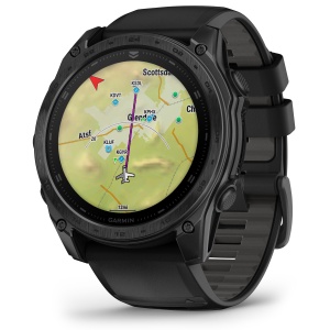 Garmin - Tactix 8 AMOLED 51 mm ceas multisport cu GPS - ramă neagră Titanium DLC și curea din silicon neagră + nailon - Img 3