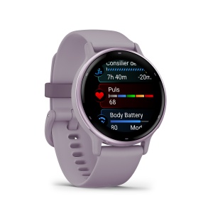 Garmin - Vivoactive 5 smartwatch cu GPS și AMOLED - ramă mov orchid din aluminiu - carcasă mov şi bratara din silicon - Img 2