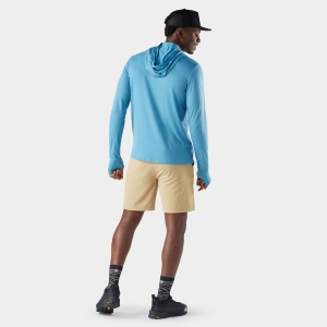 Hanorac Merino Smartwool Sun Hoodie - albastru Mineral Blue | UPF 40+ - Img 2