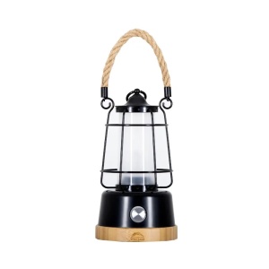 Lampă LED reîncărcabilă pentru camping și terasă, cu sfoară de cânepă, design bambus, 1000lm, Wild Land