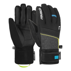 Manusi Schi Barbati Reusch Louis R-Tex XT Black Melange-Safety Yellow-Brilliant Blue