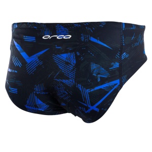 Orca - Slip inot pentru barbati Brief swimsuit - print negru albastru - Img 2