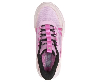 Pantofi sport Skechers Hands Free Slip-Ins Wave 92 Sparkle Sprint copii - roz deschis multicolor - Img 4