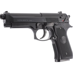 Pistol airsoft cu actionare manuala Beretta M 92 FS, bile plastic, BB 6 mm, 0.5 jouli, negru, Metal Slide