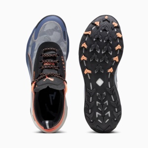 Puma - pantofi alergare pentru barbati Voyage Nitro 3 - gri albastru cerneala negru portocaliu Neon - Img 2