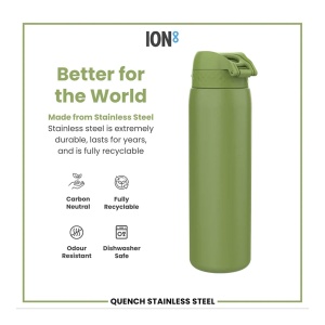 Recipient Hidratare ION8 Inox Khaki Green 1200ML - Img 2