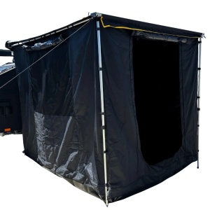 Set marchiză auto cu anexă marchiză CampTalk, 250x300 cm, 7.5 m², închis complet cu podea inclusă, impermeabil, montaj rapid, compatibil cu orice mașină cu bare transversale sau roof rack