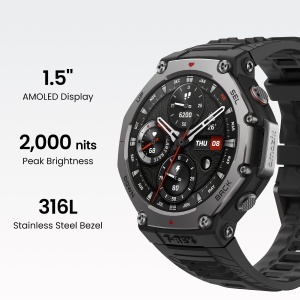 Smartwatch sport cu GPS si ecran AMOLED - Amazfit T-Rex - lava - Img 7
