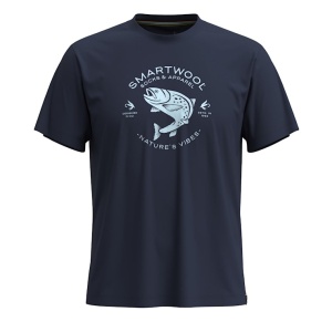 Smartwool - tricou merino - Trout Fishing Short Sleeve Graphic Tee - Albastru - Img 2