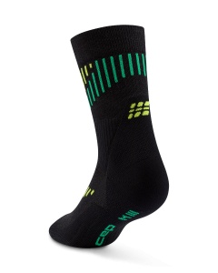 Șosete compresie mid cut CEP Core Run Merino 3.0 - negru | lime | alergare iarnă - Img 2