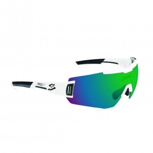 Spiuk - ochelari soare sport - Profit - rama alba - lentila oglinda albastra-verde cat. 3 + lentila transparenta