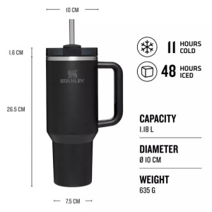Stanley - termos tip sticla cu pai - Quencher H2.0 Tumbler - Ash - 1.18L - Img 6