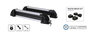 Suport ski snowboard Menabo White Bear 4 pe bare transversale, 4 perechi ski / 2 snowboard