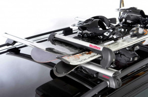 Suport ski/snowboard Mont Blanc Snowsport Ridge pe bare transversale, 4 perechi ski / 2 snowboard - Img 3