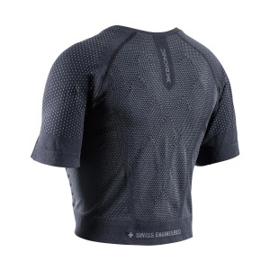 Top Femei X-BIONIC Xceed Run Crop X Black-Rhino Grey - Img 3
