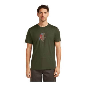 Tricou Barbati Icebreaker Merino 150 Tech Lite Bear Catch Olive