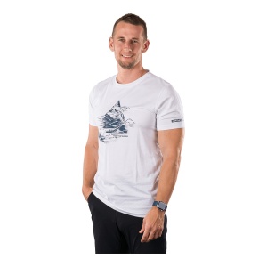 Tricou Barbati Northfinder Outdoor Organic Cotton Regular Fit Bened White