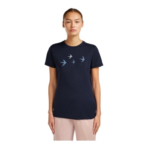 Tricou Femei Icebreaker 150 Tech Lite Bird Transit Navy