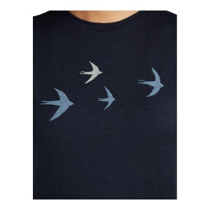 Tricou Femei Icebreaker 150 Tech Lite Bird Transit Navy - Img 4